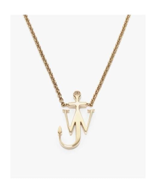 J.W. Anderson White Jw Anderson Anchor Pendant Polished Necklace