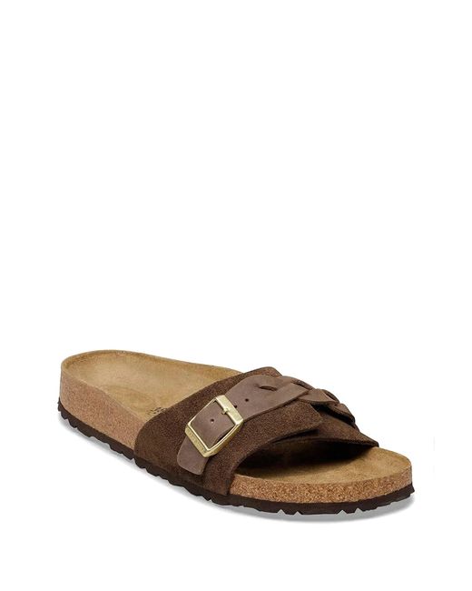 Birkenstock Brown Oita Braided Buckle-Fastening Sandals
