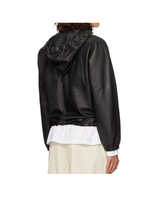 The Row Black Long Sleeve Leather Jacket