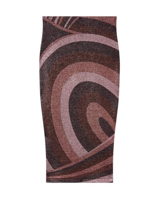 Emilio Pucci Purple Iride Print Lurex Jersey Skirt