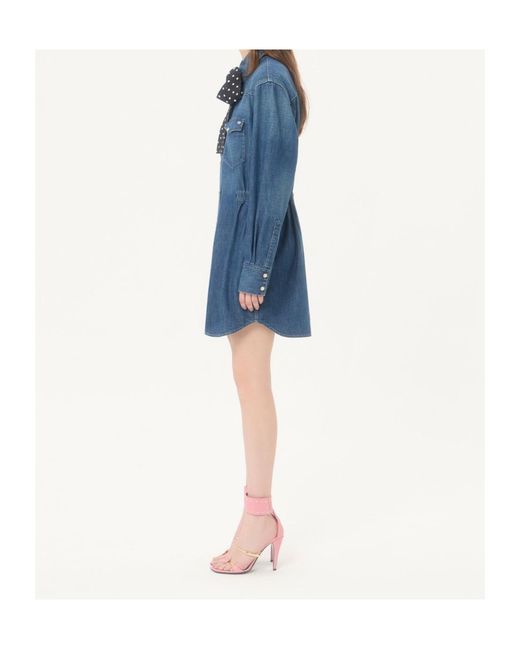 Valentino Blue Midi Denim Dress