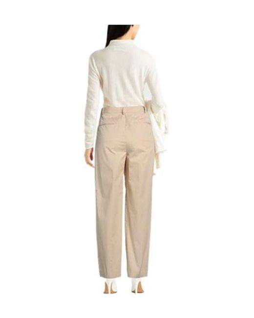 Tory Burch Natural Tapered Casual Pants