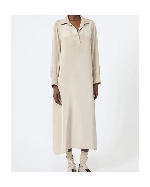 Max Mara White Gambero Long-Sleeve Midi Dress