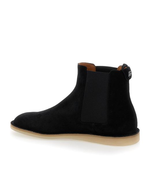 Dolce & Gabbana Black Pull-On Ankle Boots With Dg Logo for men