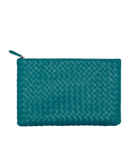 Bottega Veneta Green Knitted Clutch