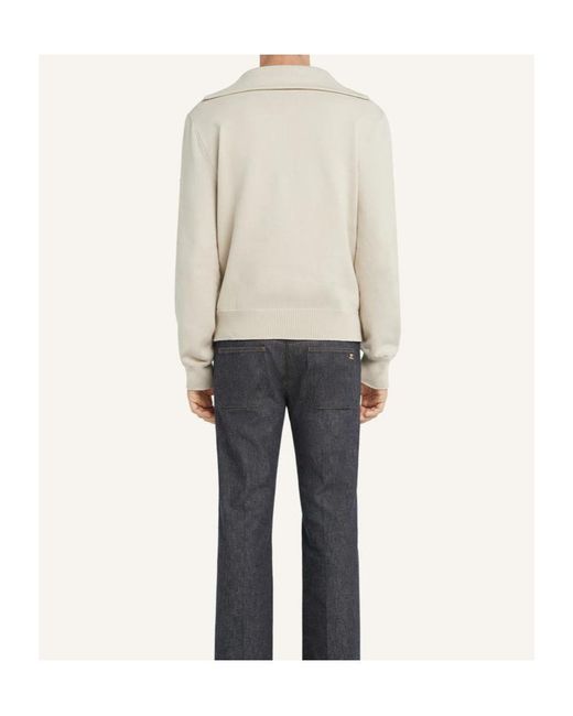 Courreges White Courrèges Logo-Embroidered Trucker Jumper for men
