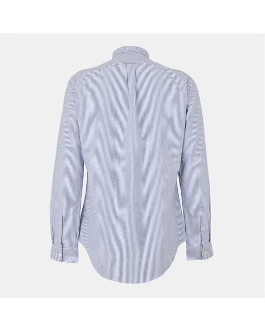 Polo Ralph Lauren Blue Slim Fit Striped Oxford Shirt for men