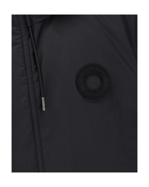 Burberry Black High-Neck Logo-Patch Padded Jacket for men