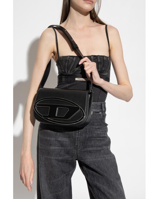 DIESEL Black 1Dr M-Iconic Medium Shoulder Bag