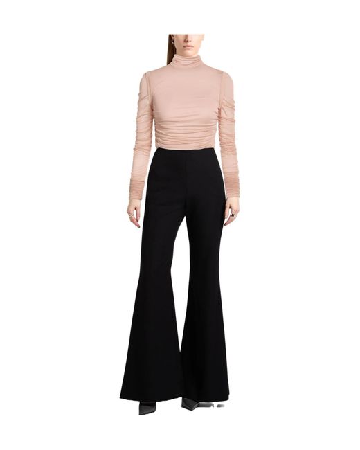 Dolce & Gabbana Pink Turtleneck Long-Sleeve Cropped T-Shirt