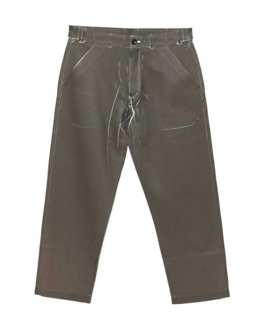 Comme des Garçons Gray Casual Pants With Belt Loops for men