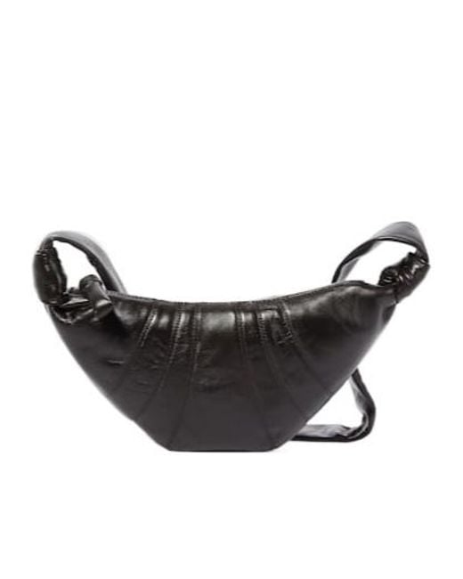 Lemaire Black Croissant Small Leather Shoulder Bag for men