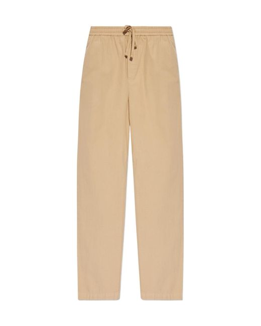 Woolrich Natural Loose Fit Drawstring Trousers for men