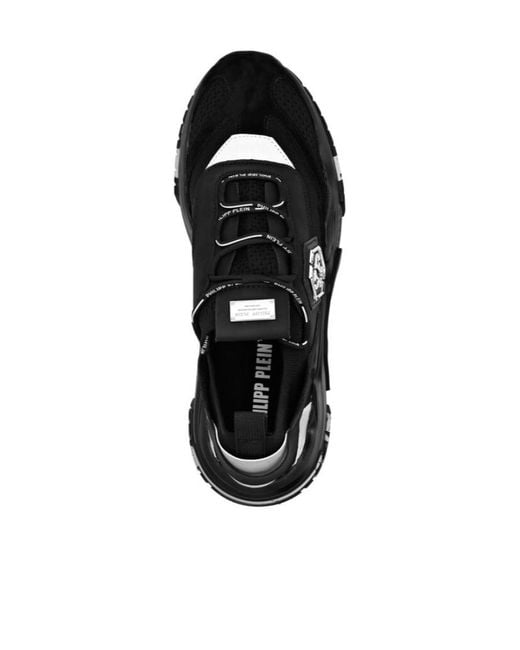 Philipp Plein Black Predator Low-Top Lace-Up Sneakers for men
