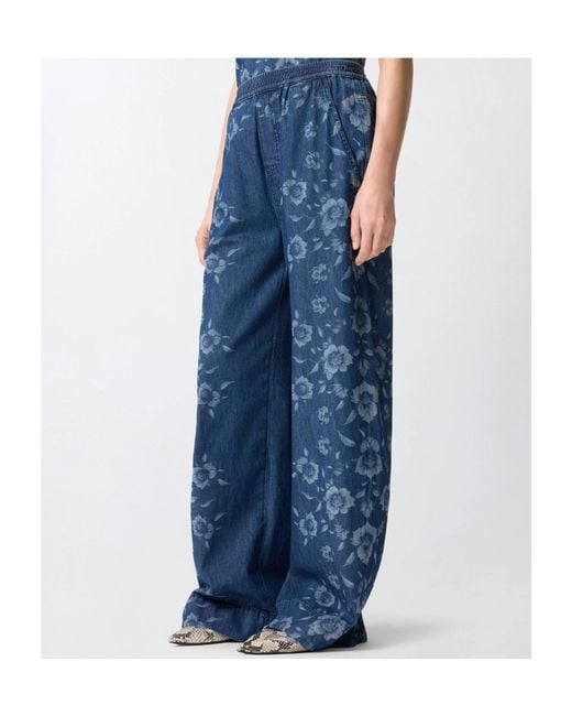 Pinko Blue Floral Denim Jeans