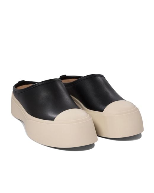 Marni Black Pablo Leather Flat Mules