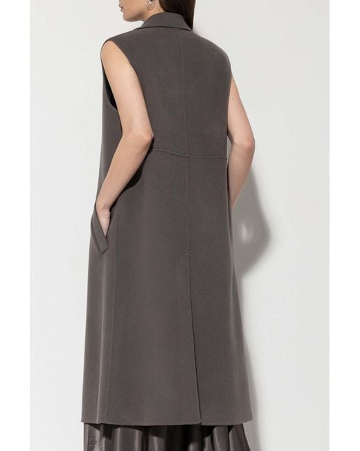 Luisa Cerano Brown Doubleface Long Wool Vest