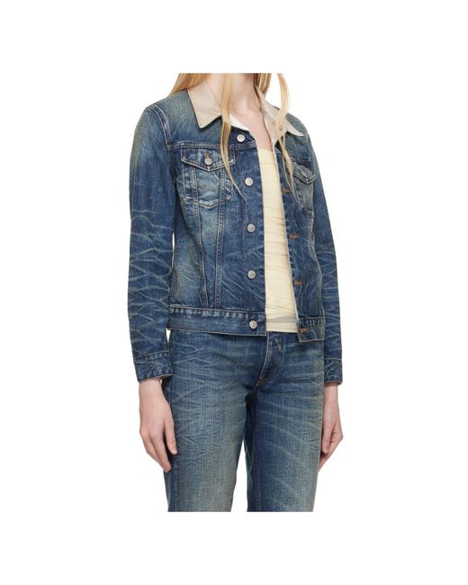MM6 by Maison Margiela Blue Denim Cropped Jacket