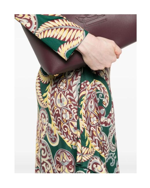 Etro White Open Back Paisley Printed Midi Dress