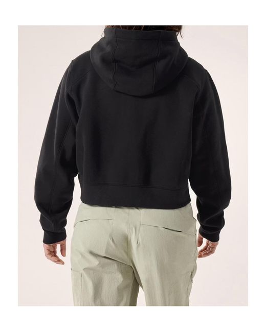 Arc'teryx Black Emblem Fleece Full Zip Crop Hoody