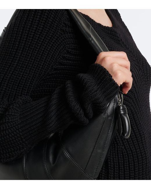 Lemaire Black Ribbed-Knit Wool Sweater