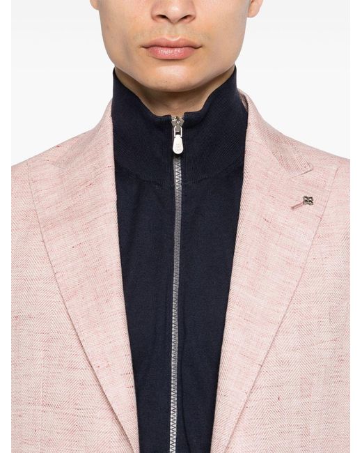 Brunello Cucinelli Blue Long Sleeved Zip-Up Cardigan for men