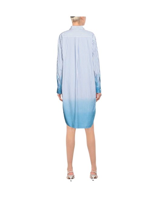 Marni Blue Striped Shirt Dress