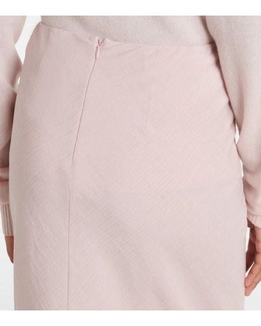 Dorothee Schumacher Pink Soft Vibes Feather-Trimmed Midi Skirt