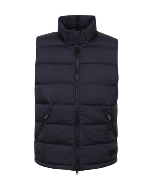 Aspesi Blue Stand-Up Collared Padded Gilet for men