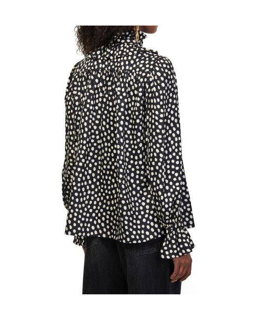 Chloé Black Ruffled Blouse With Pussycat Bow