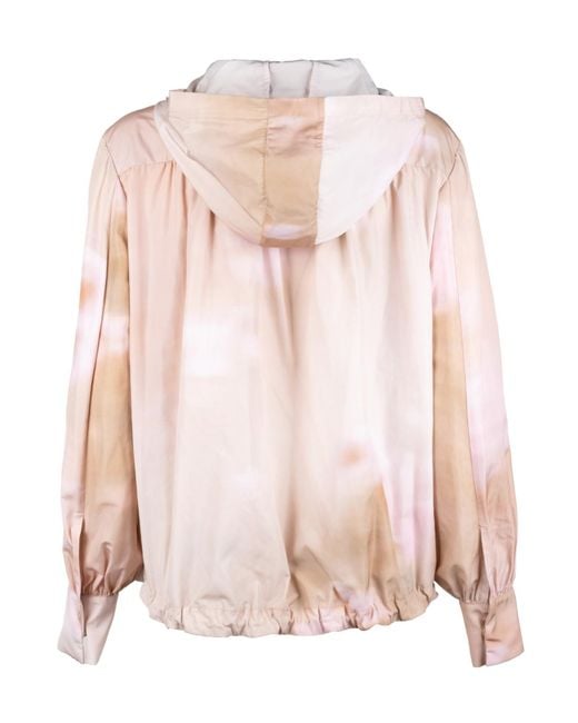 Fabiana Filippi Pink Floral-Print Hooded Jacket