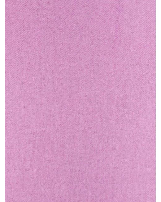 Isabel Marant Pink Logo-Jacquard Frayed-Edge Scarf