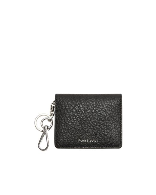 Acne Gray Logo Detailed Bi-Fold Card Case