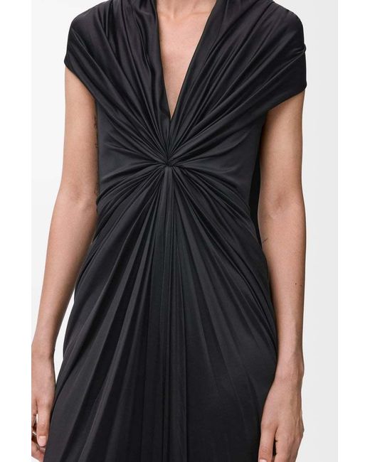 Loewe Black Gathered Draped Sleeveless Dress