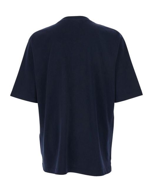 DSquared² Blue T-Shirt With Logo Print On The Front for men