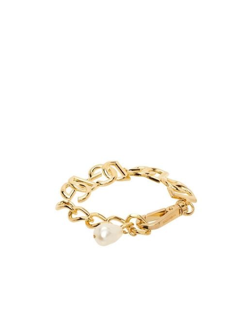 Dolce & Gabbana Metallic Logo-Embellished Chain Bracelet