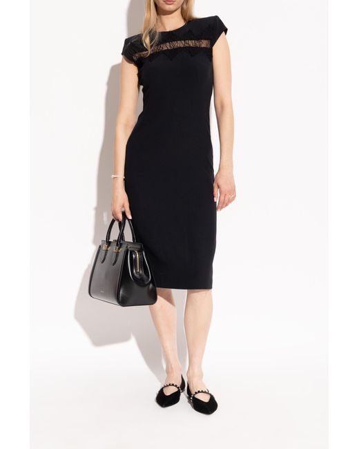 McQueen Black Srud-Embellished Ballerina Flats
