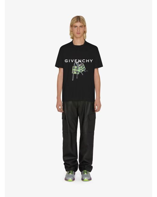 Givenchy Black 4G Lock Slim Fit T-Shirt for men