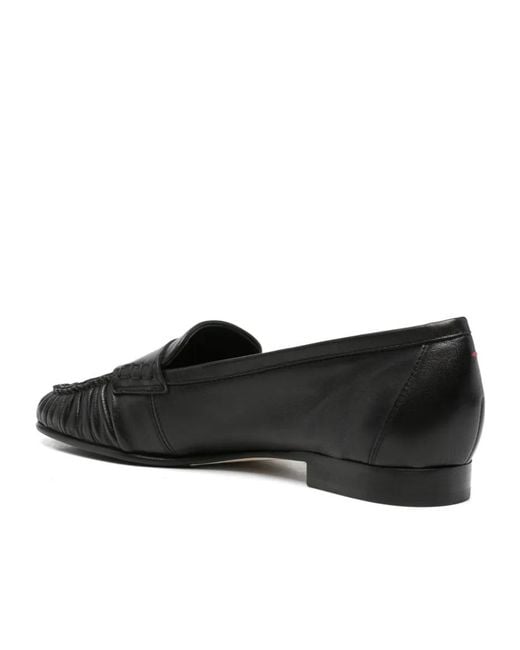 Aeyde Black Aldous Ruched Penny-Slot Loafers