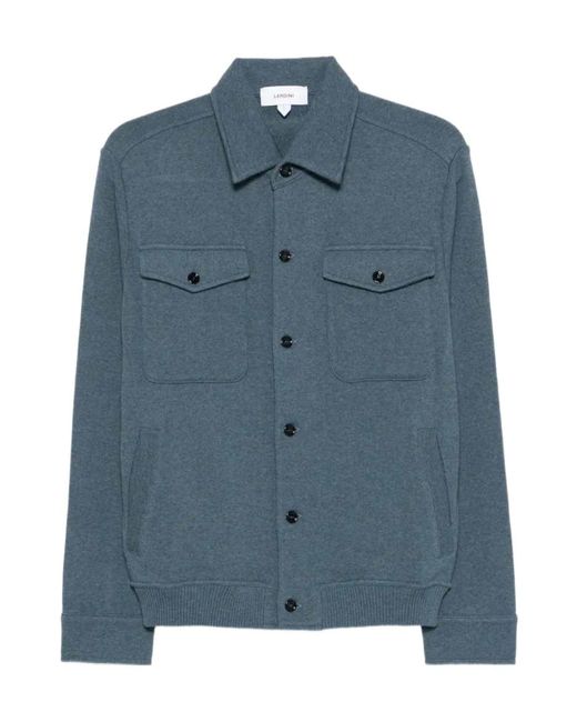 Lardini Blue Buttoned Pocket Cotton Jacket for men