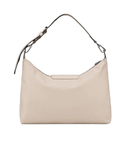 Longchamp White Flap Detail Shoulder Bag
