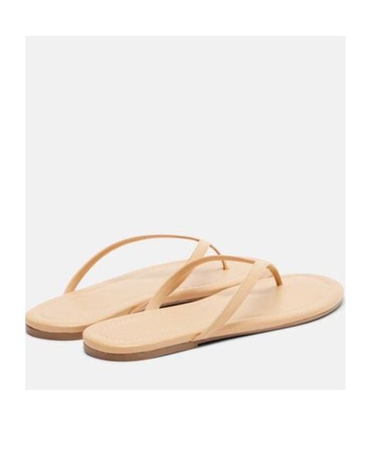 Staud Natural Freja Leather Thong Sandals