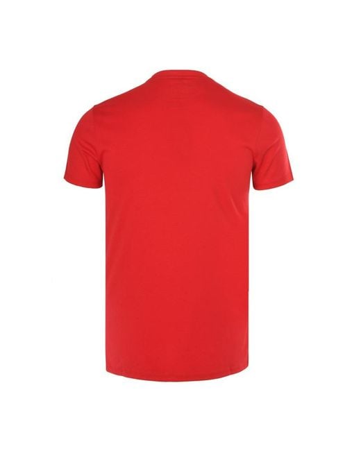 Armani Jeans Red Logo Pattern T-Shirt for men