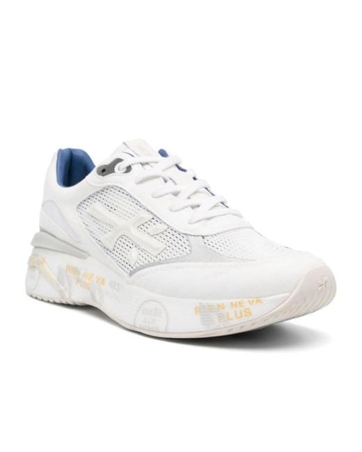 Premiata White Laced Sneakers for men