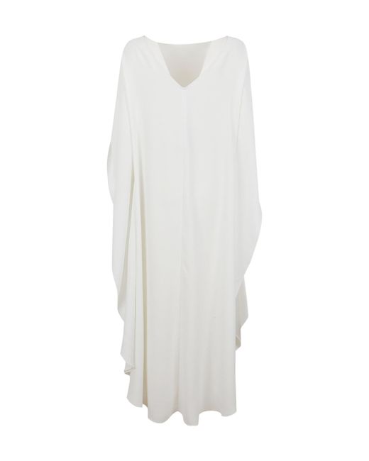 Gianluca Capannolo White Draped Kaftan Dress