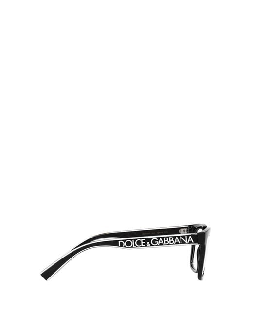 Dolce & Gabbana White Eyewear Square Frame Glasses for men