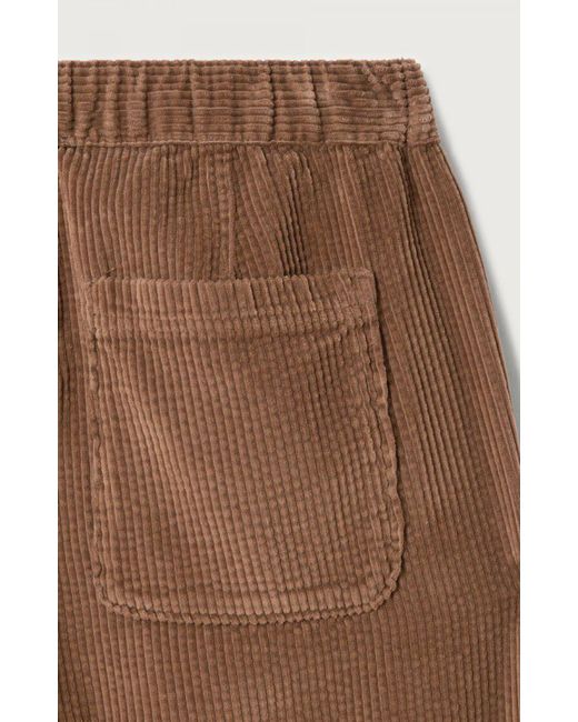 American Vintage Brown Corduroy Straight-Leg Pants for men