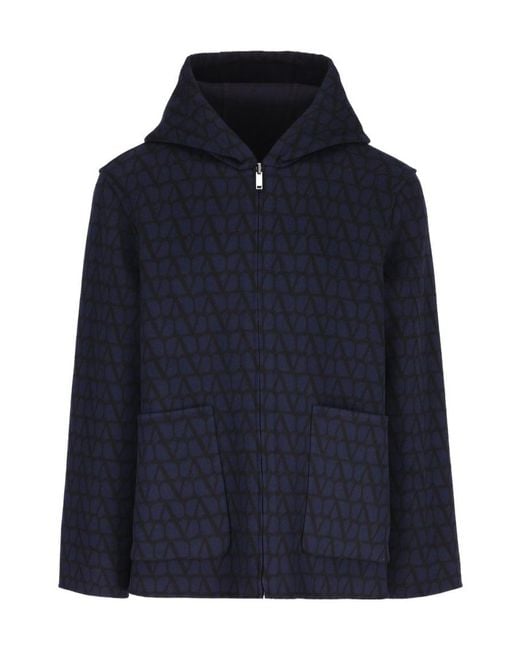 Valentino Blue Zip-Up Reversible Jacket for men