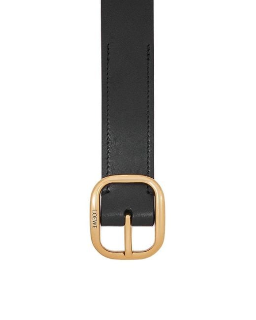 Loewe White Logo Engraved Belt
