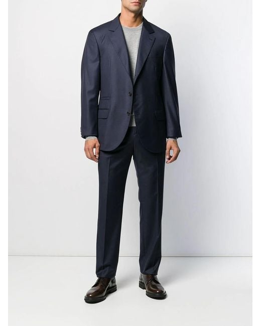 Brunello Cucinelli Blue Single-Breasted Virgin-Wool Blazer for men